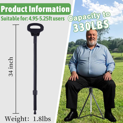Multifunction Seat Telescopic Walking Stick