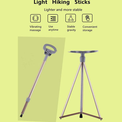 Multifunction Seat Telescopic Walking Stick