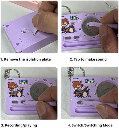 Mini Electronic Pocket Drum Keychain