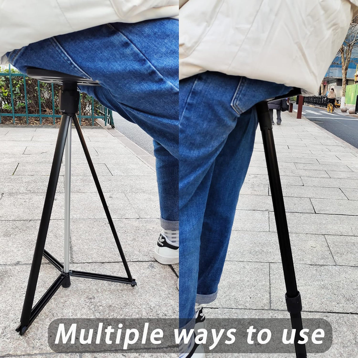 Multifunction Seat Telescopic Walking Stick