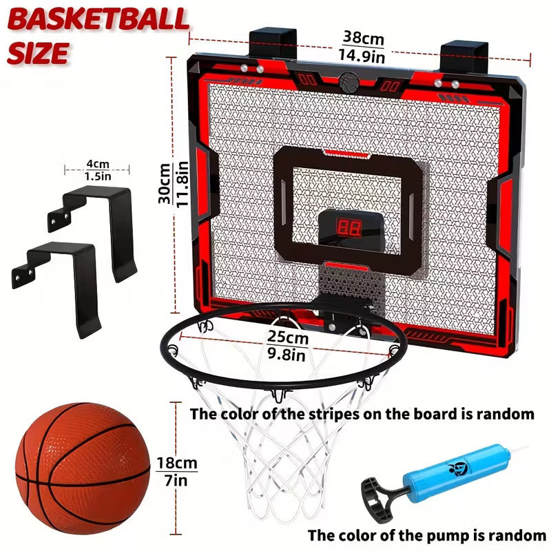 Indoor Basketball Hoop With Scoreboard And LED Lights